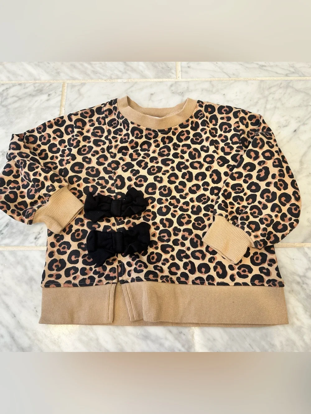 Leopard Print Girls Skirt and Top Set